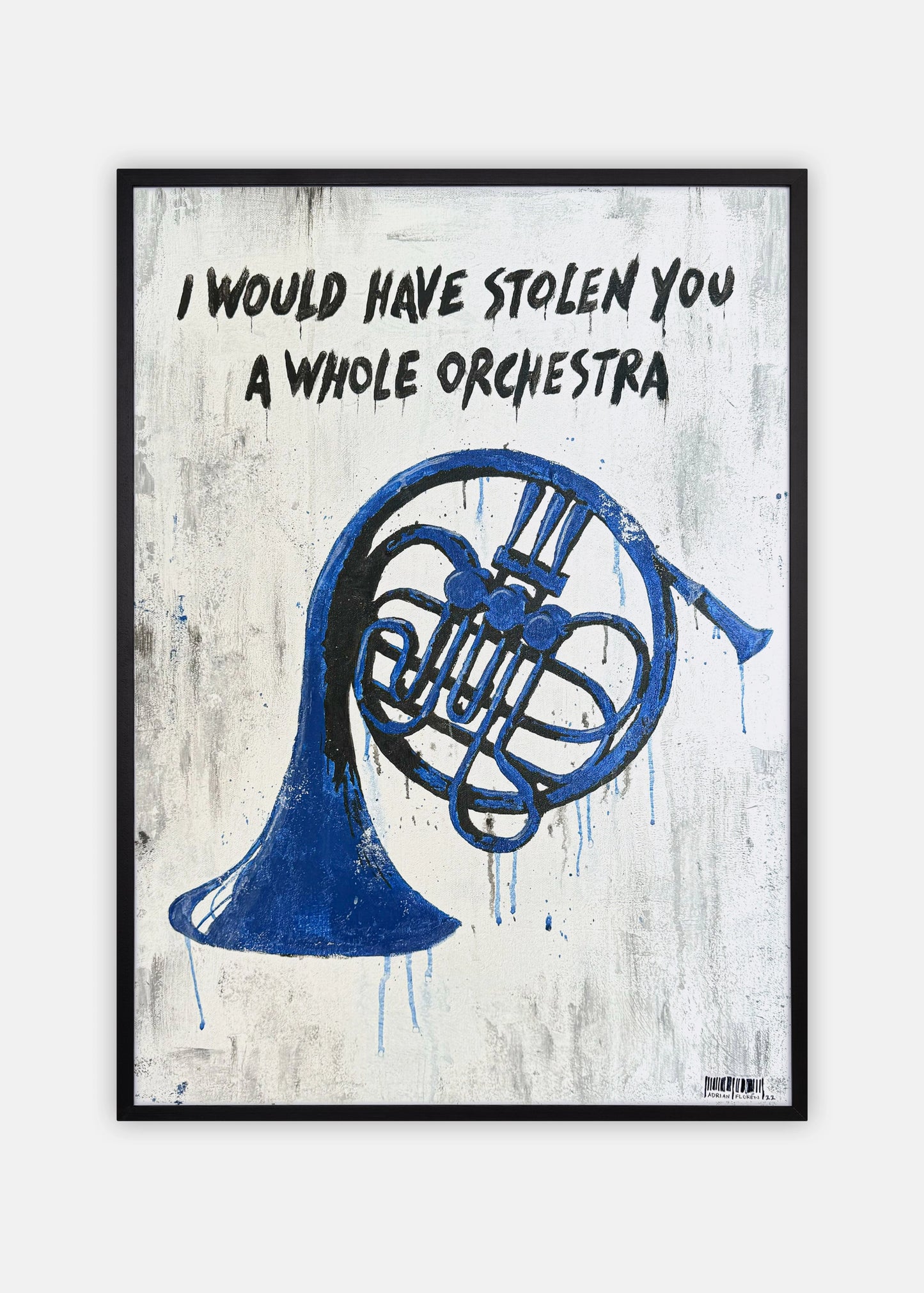 "Blue French Horn" Poster