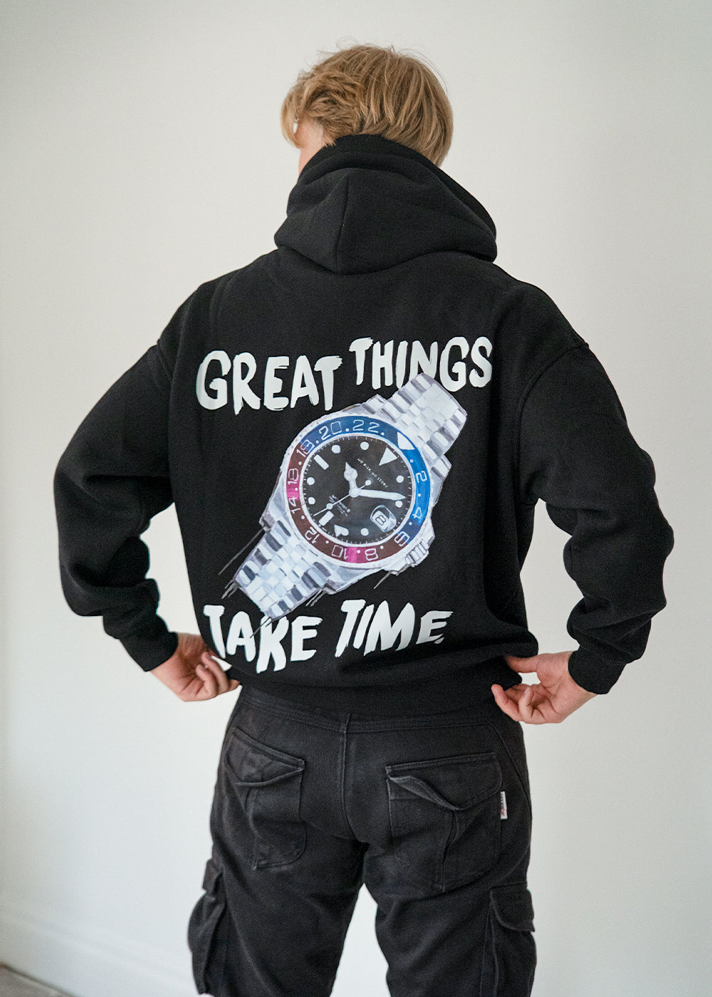 "Great Things Take Time" Hoodie Black