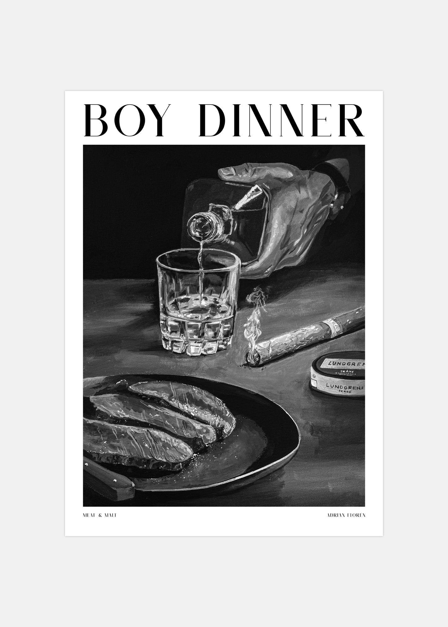 "Boy Dinner" - Black and White