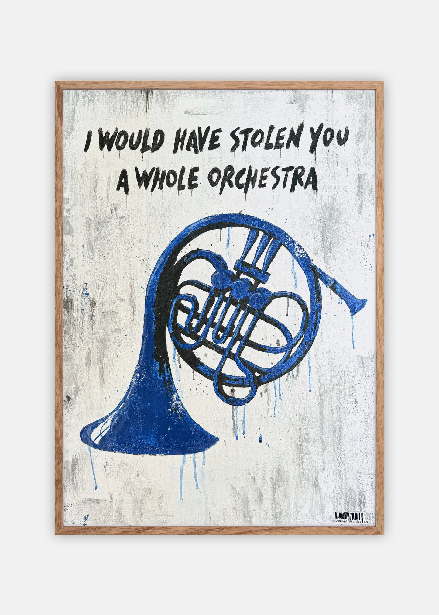 "Blue French Horn" Poster