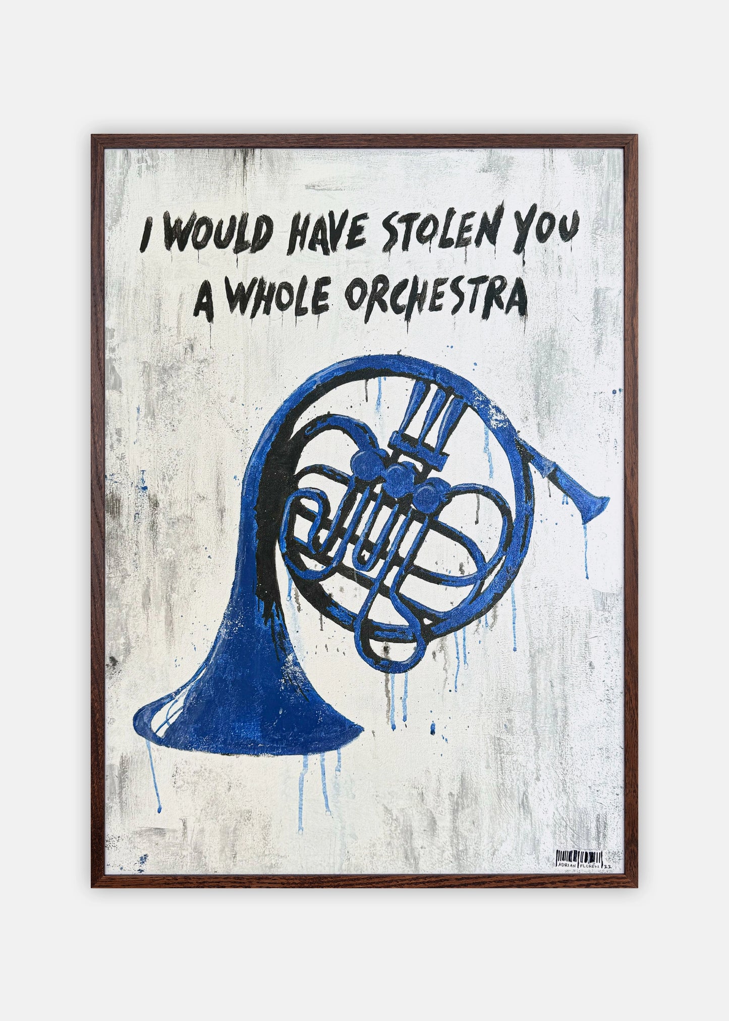 "Blue French Horn" Poster