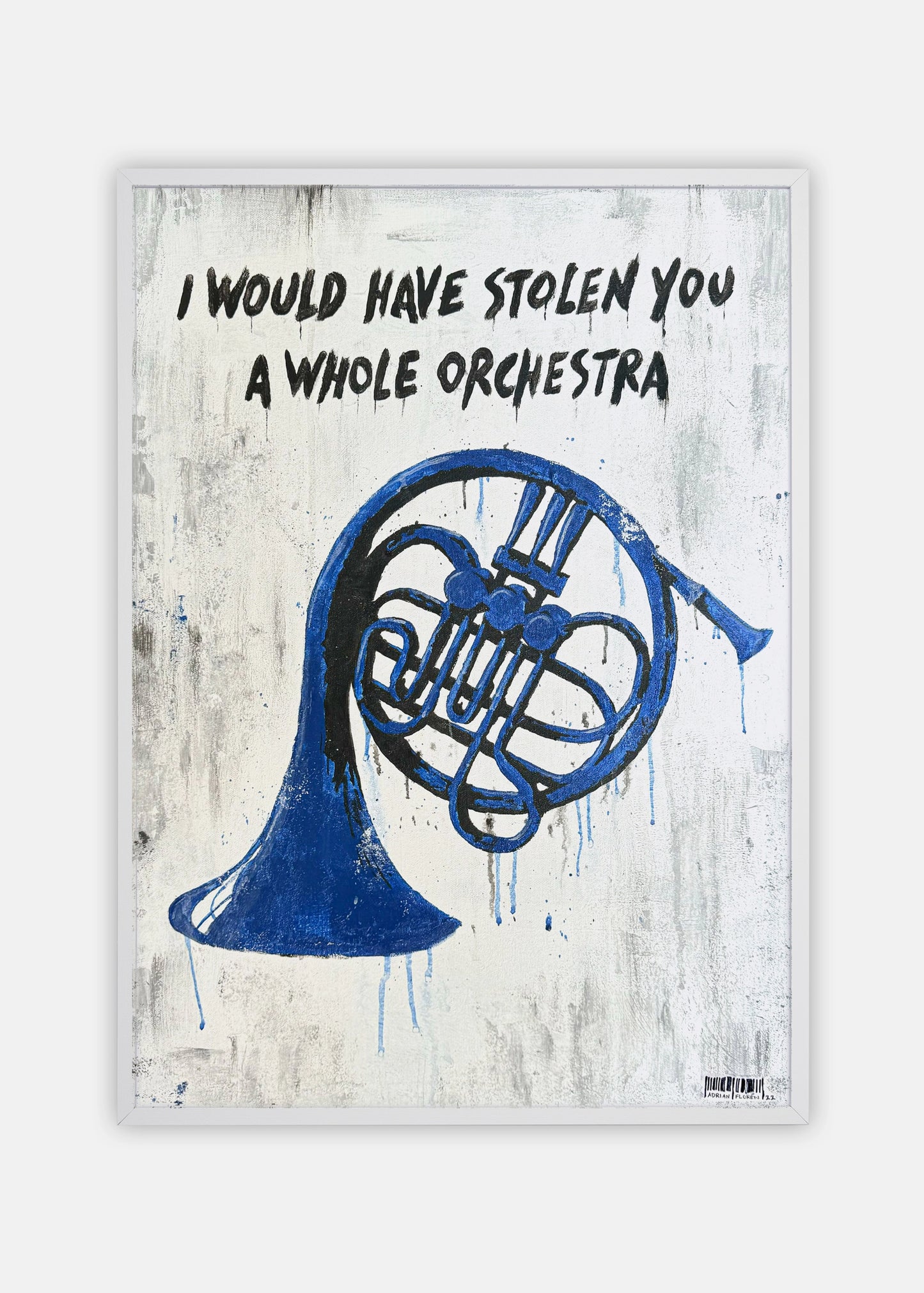 "Blue French Horn" Poster
