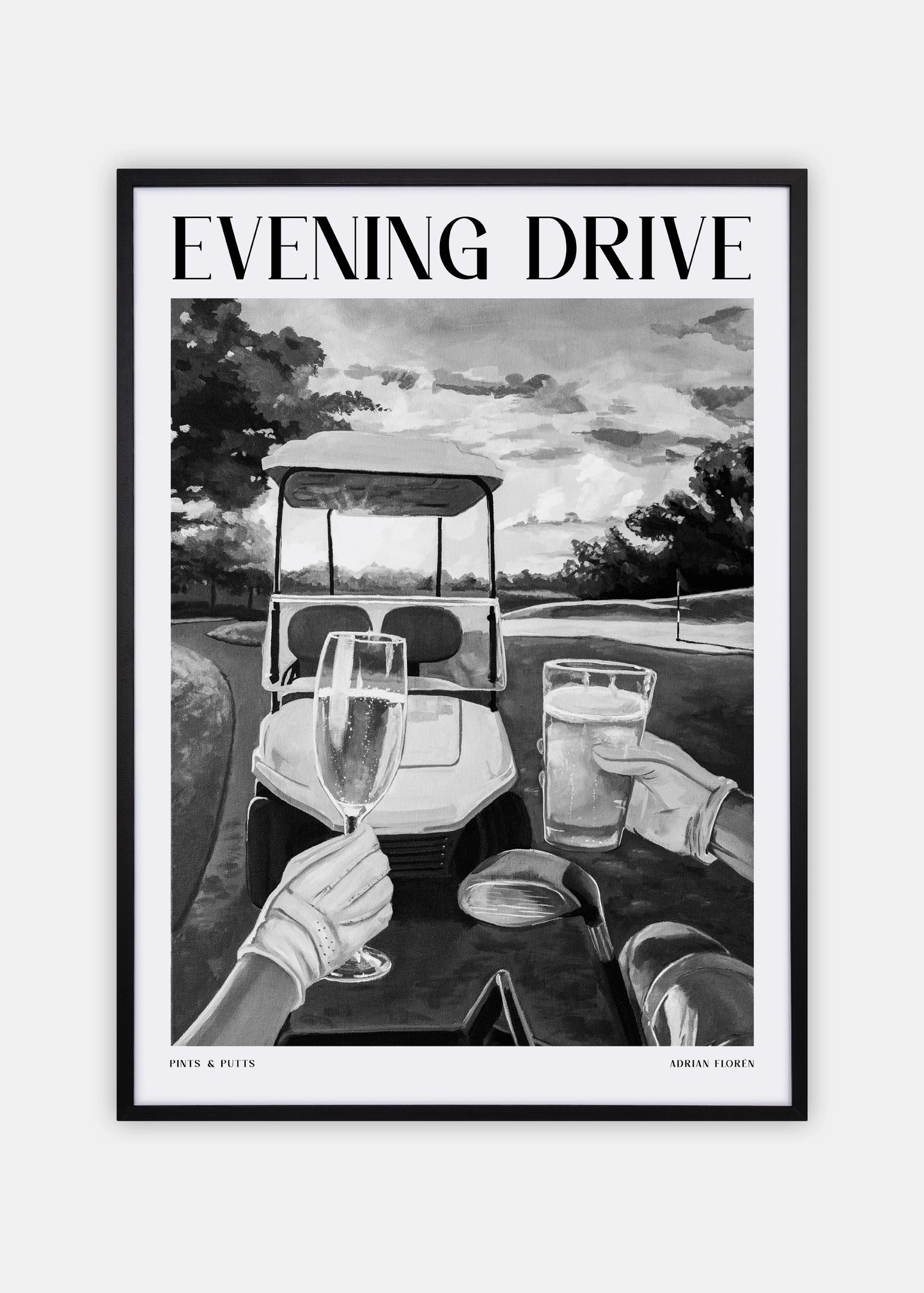 "Evening Drive" - Svartvit