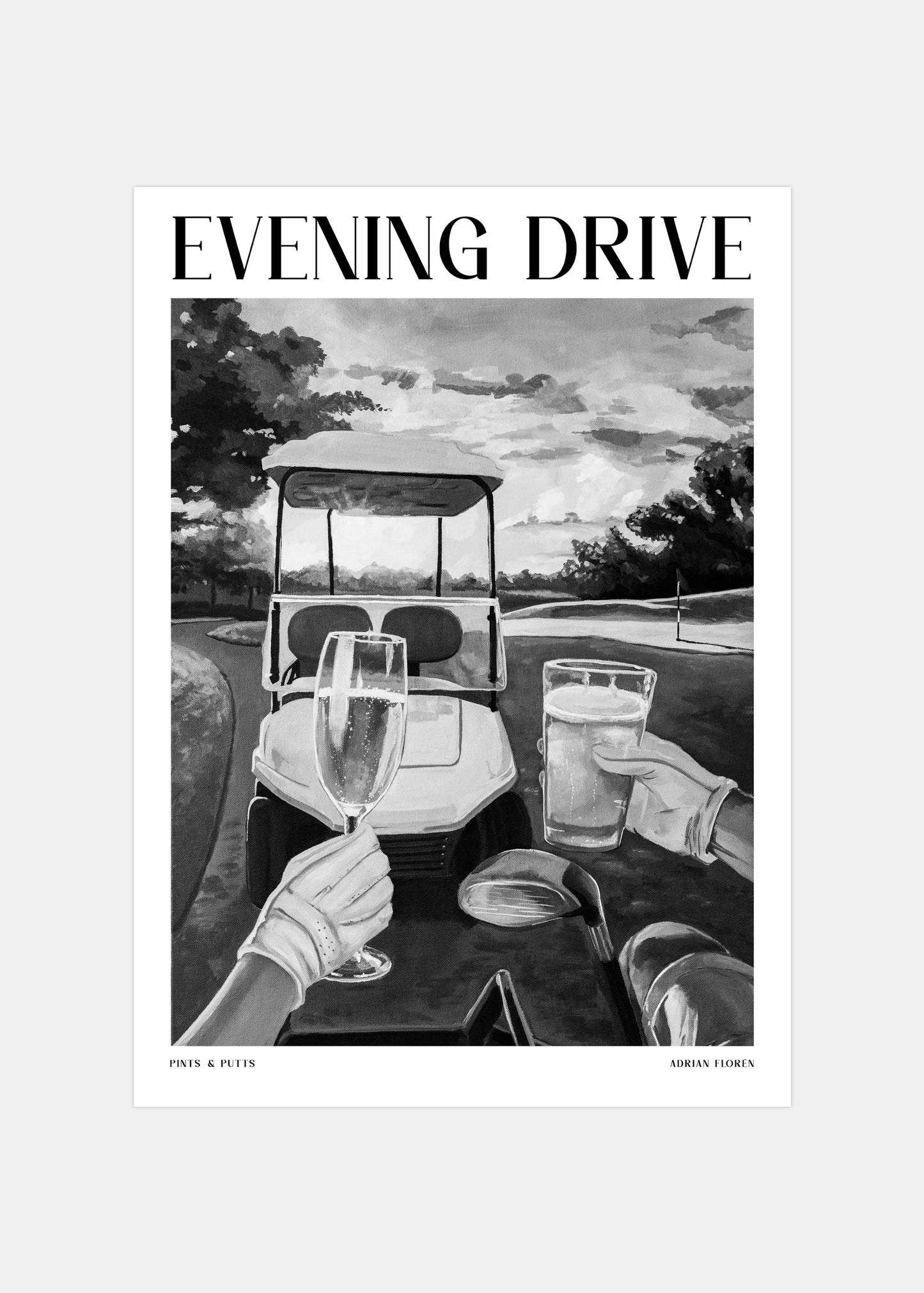 "Evening Drive" - Svartvit